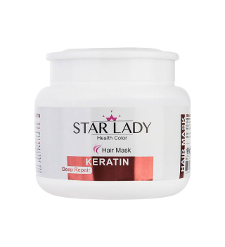 ماسک مو ترمیم کننده استار لیدی مدل Keratin مناسب مو خشک و آسیب دیده حجم 500 میلی لیتر