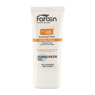 ژل ضد آفتاب فاربن با SPF46 مناسب پوست چرب و جوش دار حجم 50 میلی لیتر