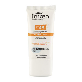 ژل ضد آفتاب فاربن با SPF46 مناسب پوست چرب و جوش دار حجم 50 میلی لیتر