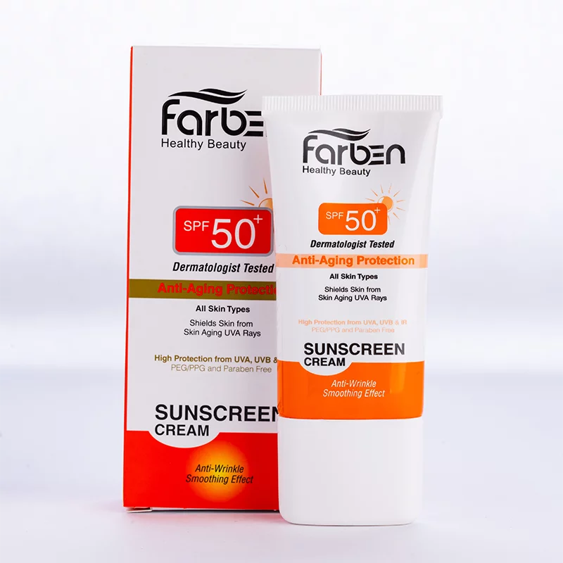 کرم ضد آفتاب با خاصیت ضد چروک SPF50 فاربن 5۰ میلی